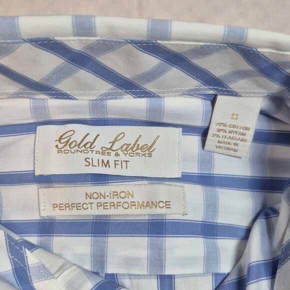Roundtree & Yorke Gold Label Men's Shirt Size S Plaid Short Sleeve Slim Fit 56 - Picture 5 of 10
